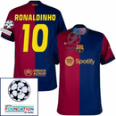 Barcelona Ronaldinho 10 Home 2024/25 Patches UCL UEFA Foundation (Official Printing)
