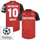 Bayer 04 Leverkusen Home Fan Jersey 2024/25 Patches UCL UEFA Foundation (Official Printing)