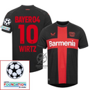Bayer 04 Leverkusen Wirtz 10 Home Fan Jersey 2023/24 Patches UCL UEFA Foundation (Official Printing)