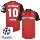 Bayer 04 Leverkusen Wirtz 10 Home Fan Jersey 2024/25 Patches UCL UEFA Foundation (Official Printing)