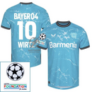 Bayer 04 Leverkusen Wirtz 10 Third Fan Jersey 2024/25 Patches UCL UEFA Foundation (Official Printing)