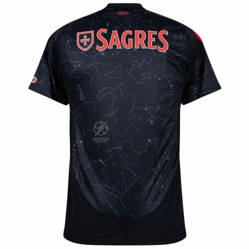 Benfica Away Fan Jersey 2024/25 Patches UCL UEFA Foundation (Official Printing)