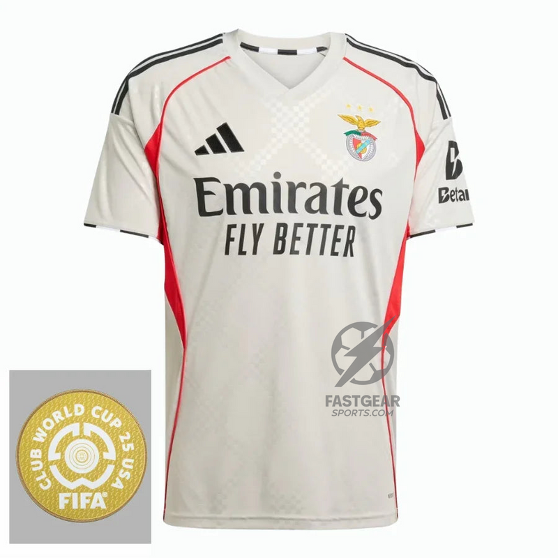 Benfica Away Fan Jersey 2025/26 Patch Club World Cup