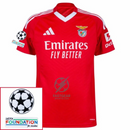 Benfica Home Fan Jersey 2024/25 Patches UCL UEFA Foundation (Official Printing)