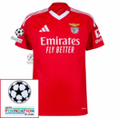 Benfica Home Fan Jersey 2024/25 Patches UCL UEFA Foundation (Official Printing)