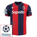 Bologna Home Fan Jersey 2024/25 Patches UCL UEFA Foundation (Official Printing)