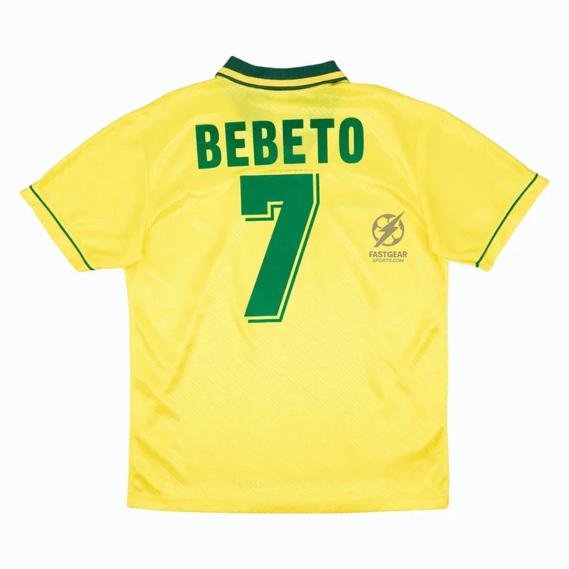 Brazil Home Bebeto 7 Retro Jersey 1994