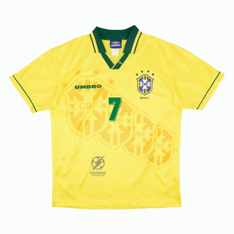 Brazil Home Bebeto 7 Retro Jersey 1994
