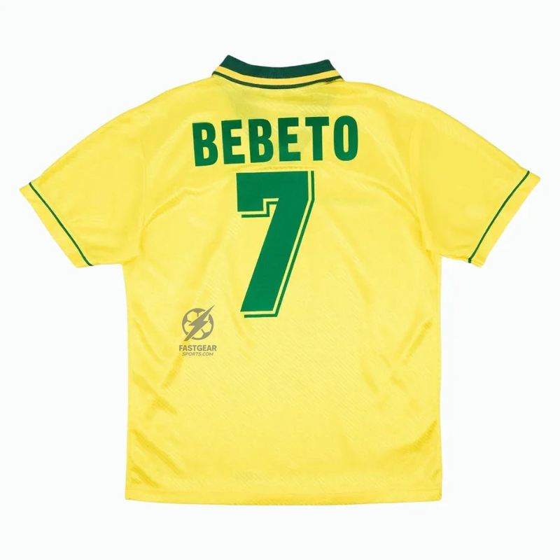 Brazil Home Bebeto 7 Retro Jersey 1994