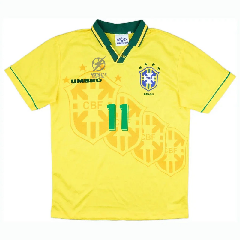 Brazil Home Romario 11 Retro Jersey 1994 World cup