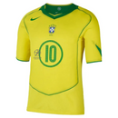 Brazil Ronaldinho 10 Retro Home Fan Jersey 2004-2005 (Reissue)