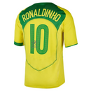 Brazil Ronaldinho 10 Retro Home Fan Jersey 2004-2005 (Reissue)