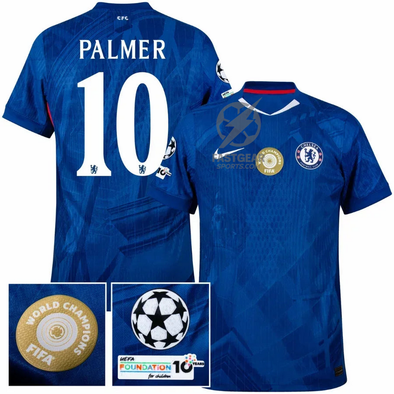 Chelsea Home Authentic Player 2025/26 - Patchs Club World Cup UCL UEFA (Official Printing)