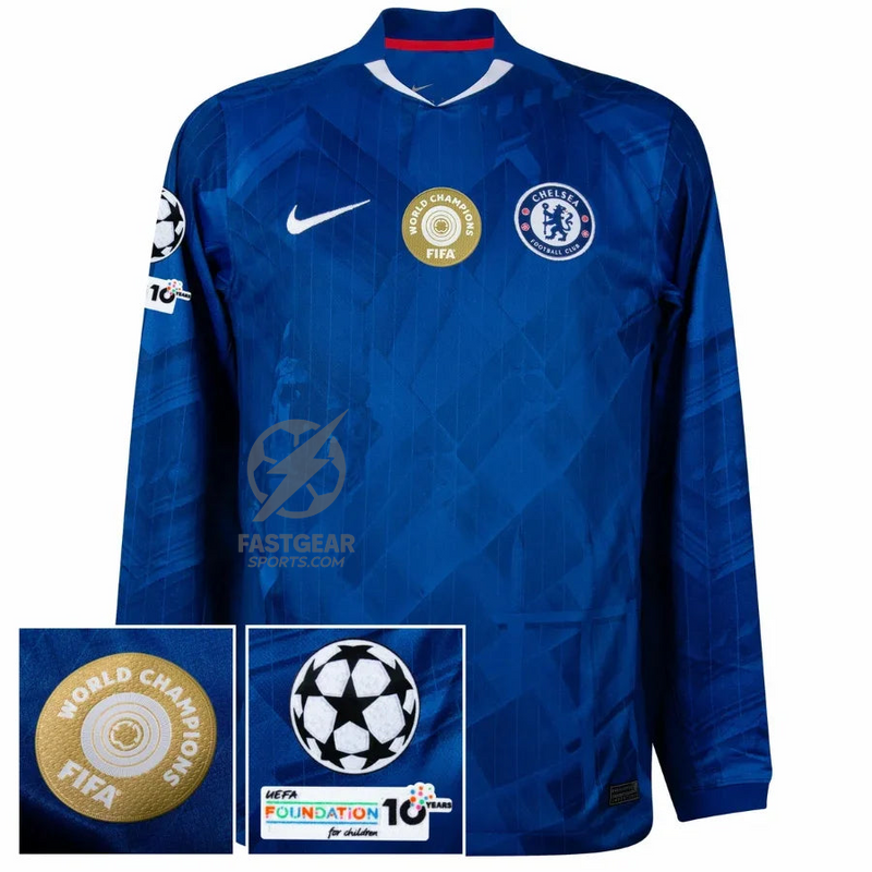 Chelsea Home Long Sleeve Fan Jersey 2025/26 - Patchs Club World Cup UCL UEFA (Official Printing)