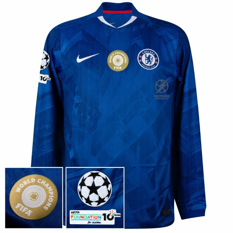 Chelsea Home Long Sleeve Fan Jersey 2025/26 - Patchs Club World Cup UCL UEFA (Official Printing)