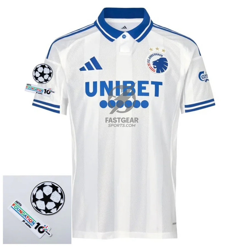 Copenhagen Home Fan Jersey 2025/26 Patches UCL + 10th Anniversary UEFA Foundation