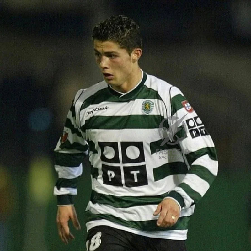 Cristiano Ronaldo #28 Sporting Home Retro Jersey 2002/03