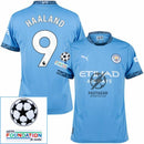 Manchester City De Haaland 9 Home 2024/25 Patches UCL UEFA Foundation (Official Printing)