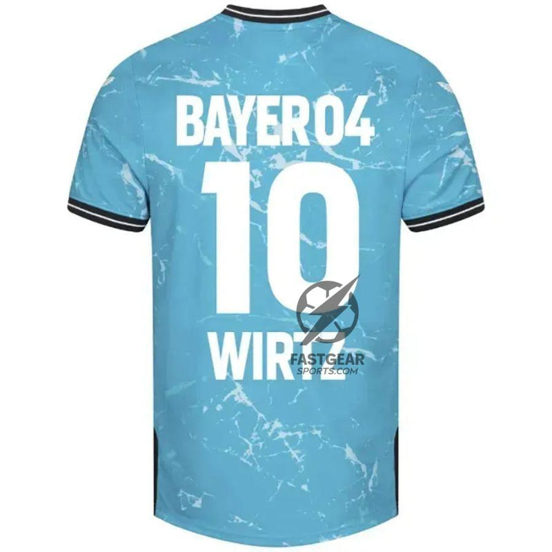 Bayer 04 Leverkusen Wirtz 10 Third Fan Jersey 2024/25 Patches UCL UEFA Foundation (Official Printing)