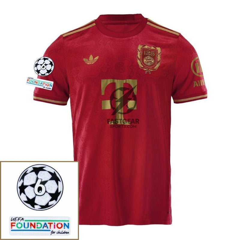 Bayern München 125-Years Anniversary Fan Jersey 2024/25 Patches UCL UEFA Foundation (Official Printing)