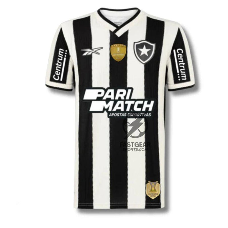 Botafogo Home fan Jersey 2024/25 Patchs Campeão Libertadores e Brasileiro + Todos Patrocinios