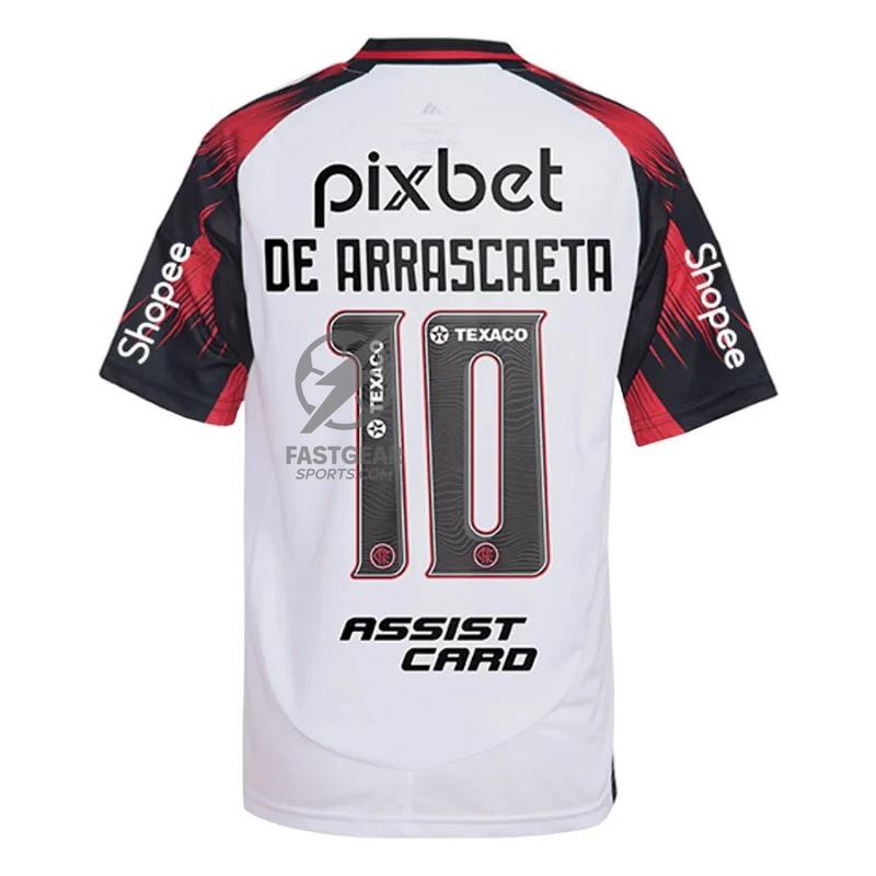 Flamengo Away Fan Jersey 2025/26 Patchs + Full Sponsor (Official Printing)