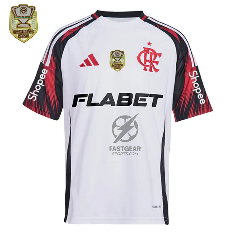 Flamengo Away Fan Jersey 2025/26 Patchs + Full Sponsor (Official Printing)