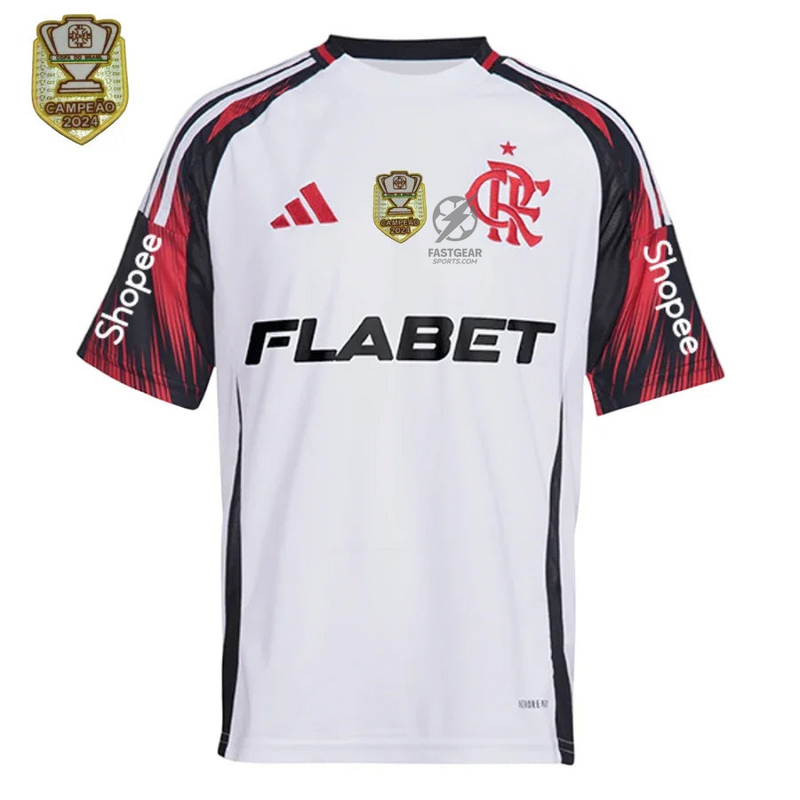 Flamengo Away Fan Jersey 2025/26 Patchs + Full Sponsor (Official Printing)