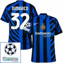Inter Milan Dimarco 32 Home 2024/25 Patches UCL UEFA Foundation (Official Printing)