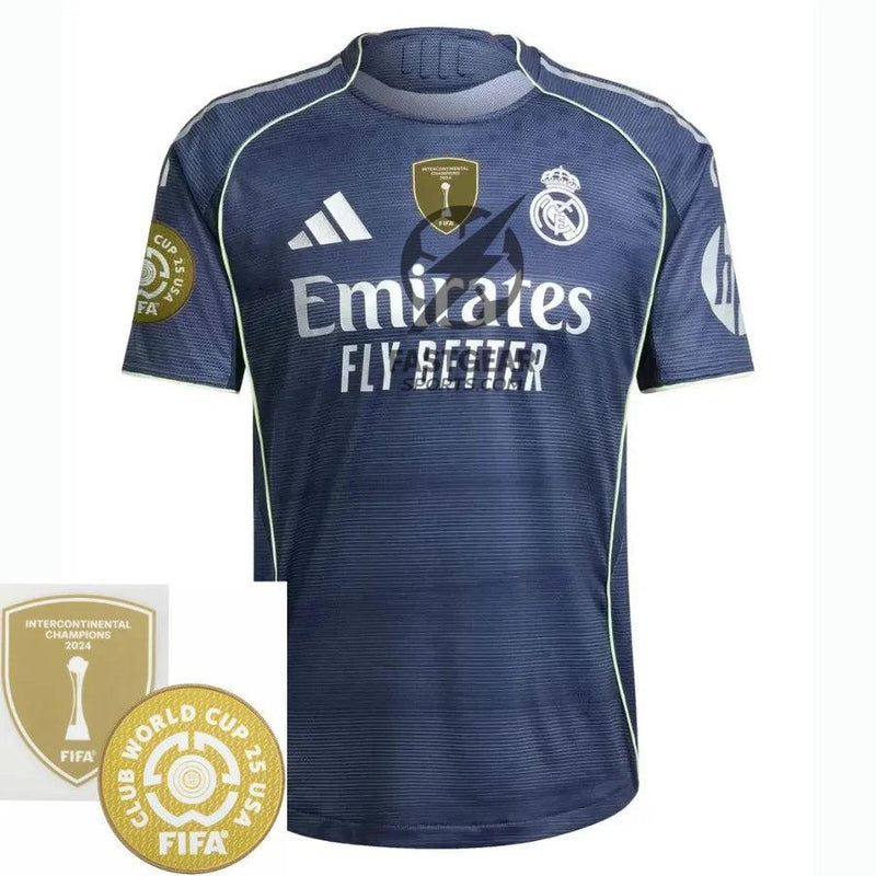 Real Madrid Away Fan Jersey 2025/26 - Patch 2025 Club World Cup + FIFA Intercontinental Champions