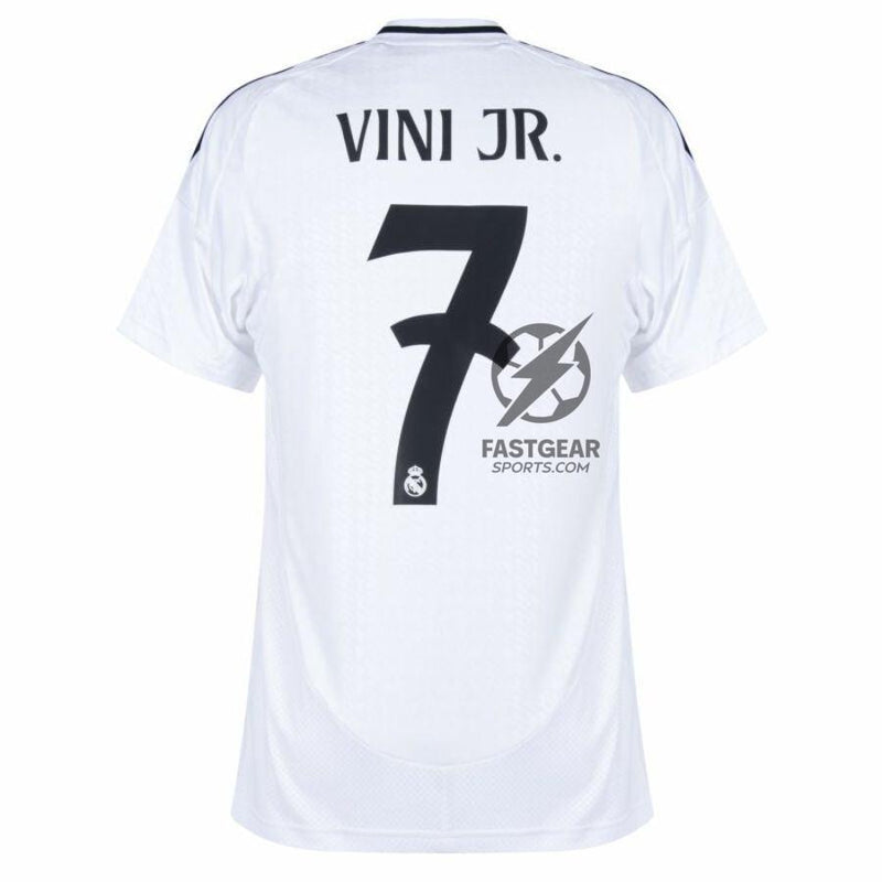 Real Madrid Vini JR. 7 Home Fan Jersey 2024/25 Patches UCL UEFA Foundation (Official Printing)