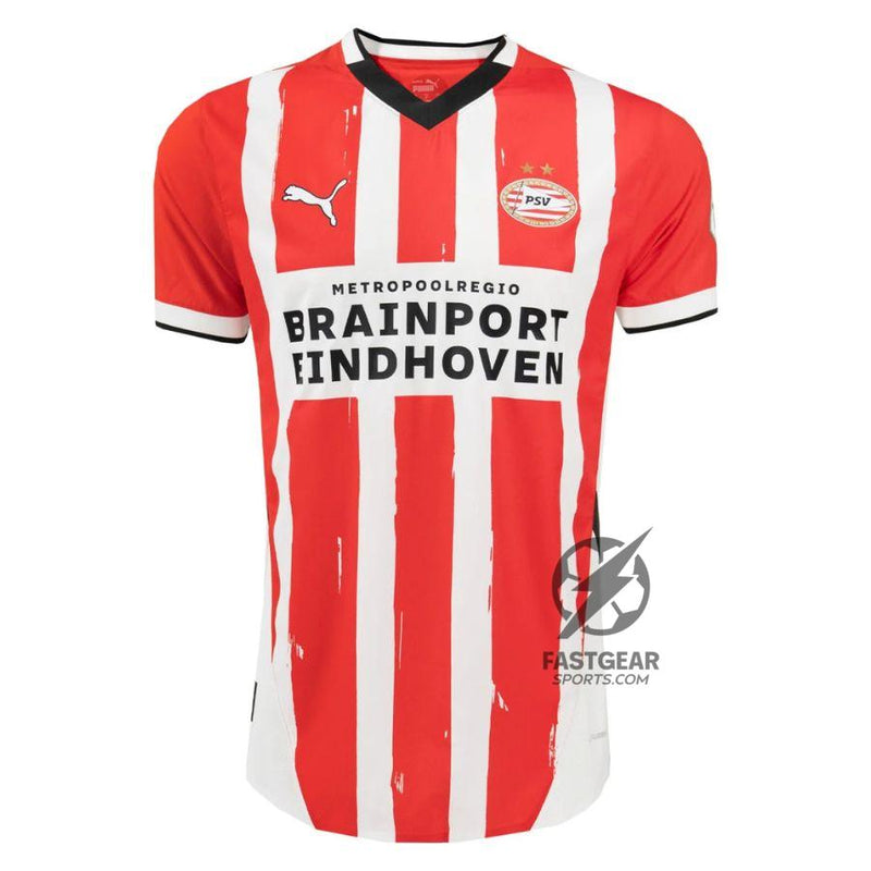 PSV Eindhoven Fan Jersey Home 2024/25 Patches UCL UEFA Foundation (Official Printing)