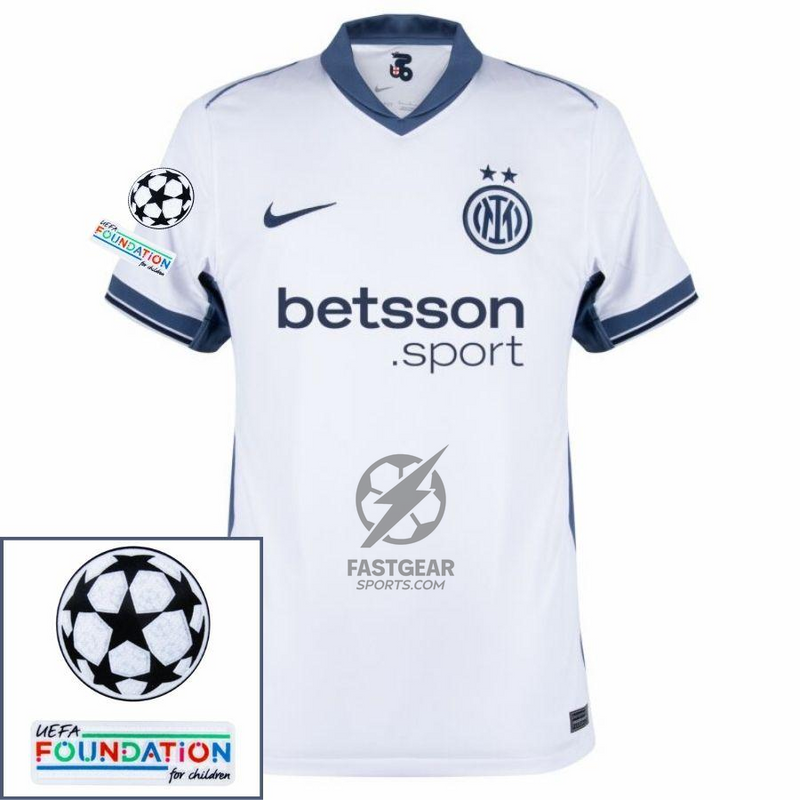 Inter Milan Barella 23 Away 2024/25 Patches UCL UEFA Foundation (Official Printing)