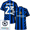 Inter Milan Barella 23 Home 2024/25 Patches UCL UEFA Foundation (Official Printing)