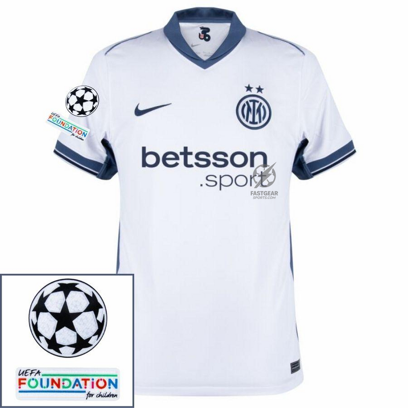 Inter Milan Dimarco 32 Away 2024/25 Patches UCL UEFA Foundation (Official Printing)
