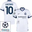 Inter Milan Lautaro 10 Away 2024/25 Patches UCL UEFA Foundation (Official Printing)
