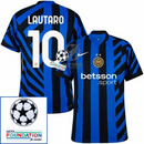 Inter Milan Lautaro 10 Home 2024/25 Patches UCL UEFA Foundation (Official Printing)