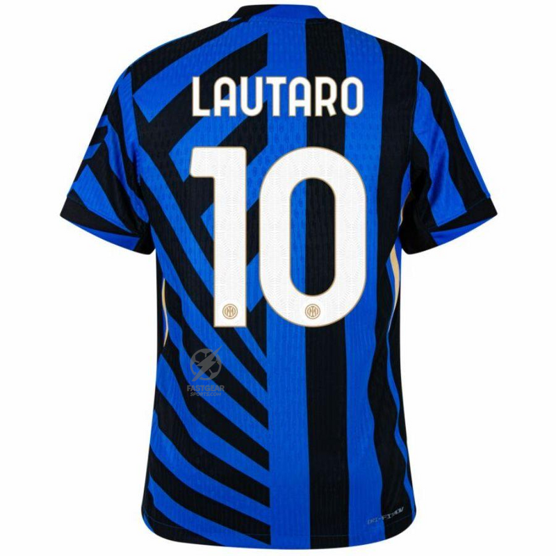 Inter Milan Lautaro 10 Home 2024/25 Patches UCL UEFA Foundation (Official Printing)