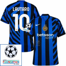 Inter Milan Lautaro 10 Home 2024/25 Patches UCL UEFA Foundation (Official Printing)