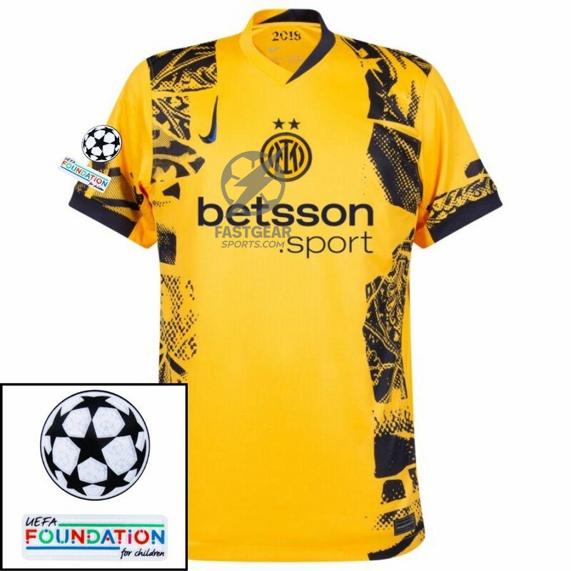 Inter Milan Lautaro 10 Third 2024/25 Patches UCL UEFA Foundation (Official Printing)