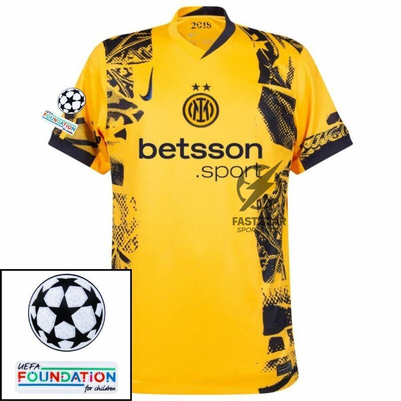 Inter Milan Lautaro 10 Third 2024/25 Patches UCL UEFA Foundation (Official Printing)