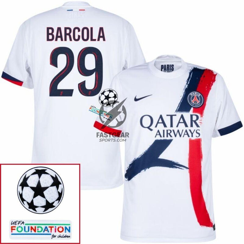 Paris Saint-Germain Fan Jersey Away 2024/25 Patches UCL UEFA Foundation (Official Printing)