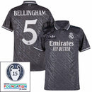 Real Madrid Third Fan Jersey 2024/25 Patches UCL UEFA Foundation (Official Printing)