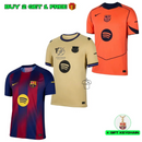 Kit 3 Fan Jerseys Barcelona Home, Away e Third 2025/26