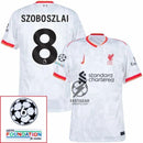 Liverpool Szoboszlai 8 Away 2024/25 Patches UCL UEFA Foundation (Official Printing)