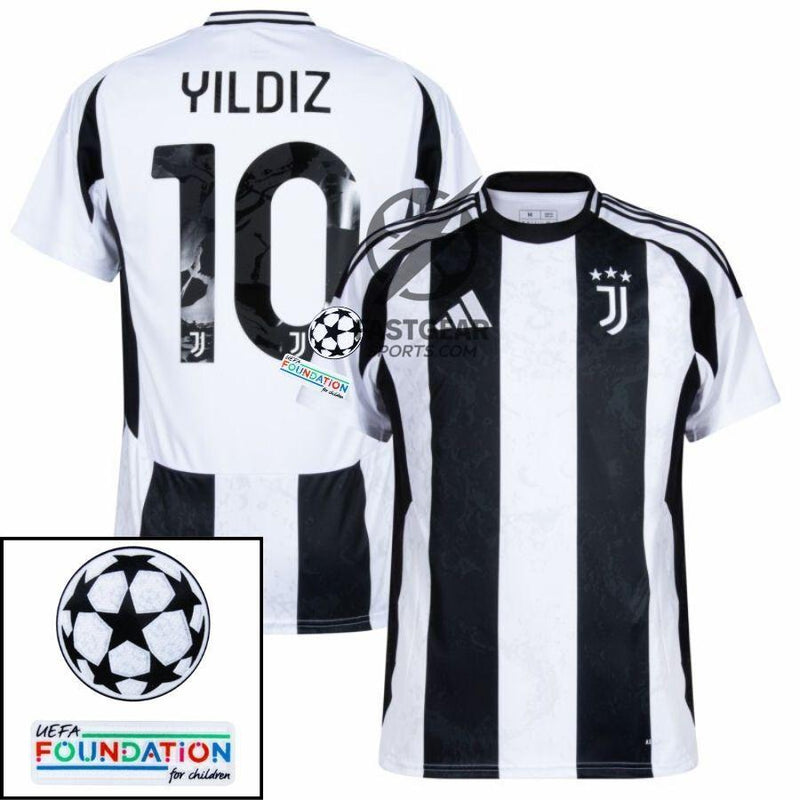 Juventus Yldiz 10 Home 2024/25 Patches UCL UEFA Foundation (Official Printing)