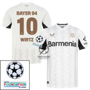 Bayer 04 Leverkusen Wirtz 10 Away Fan Jersey 2024/25 Patches UCL UEFA Foundation (Official Printing)