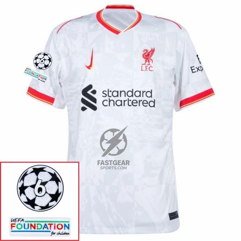 Liverpool Away 2024/25 Patches UCL UEFA Foundation (Official Printing)