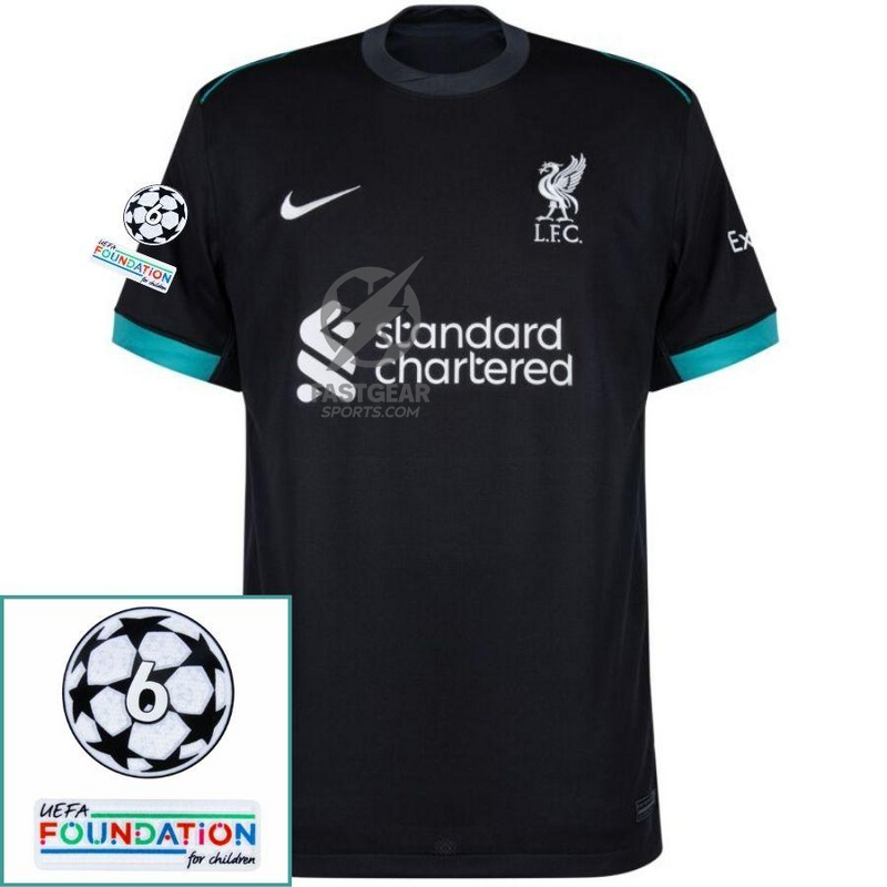 Liverpool Away 2024/25 Patches UCL UEFA Foundation (Official Printing)