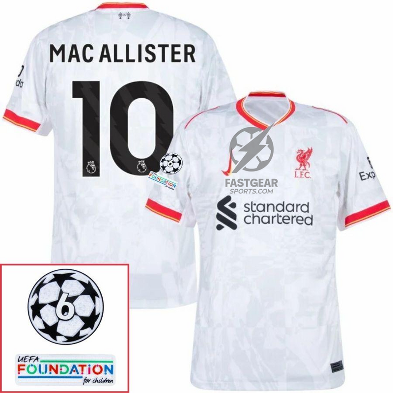 Liverpool Away 2024/25 Patches UCL UEFA Foundation (Official Printing)